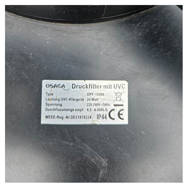 Filtre pression OSAGA OPF-15000 UVC occasion 100€ – Somain (59)
