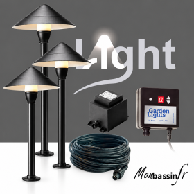 Baliser l'allée du bassin : kit 3 bornes lumineuses 12V
