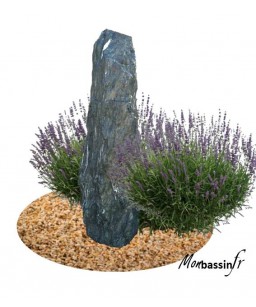 pierre decorative jardin - menhir - vert - taillé