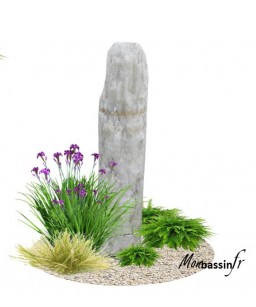 jardin pierre deco droite - menhir monolith blanc