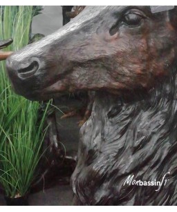 statue cerf - bronze - jardin deco - zoom