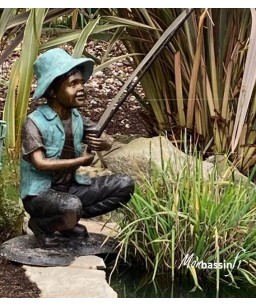 statue jardin - pêcheur