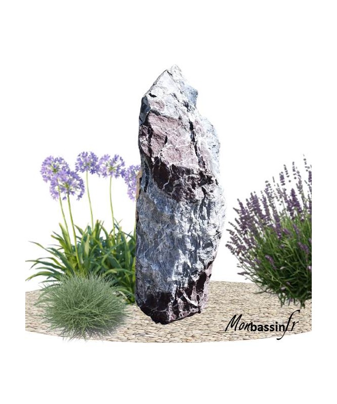 Pierre décorative - Menhir violet blanc