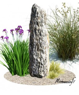 menhir - monolith - pierre - deco jardin - bassin