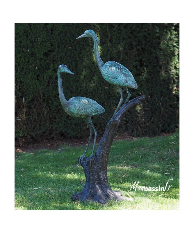 anti heron - bronze - statue effaroucheuse
