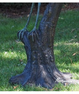 zoom 3 pied anti heron - bronze - statue effaroucheuse