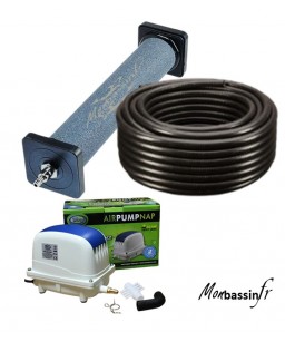zoom kit pompe air - boite - tuyau - diffuseur