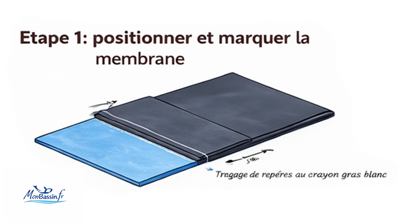 Positionnement et traçage des deux membranes EPDM
