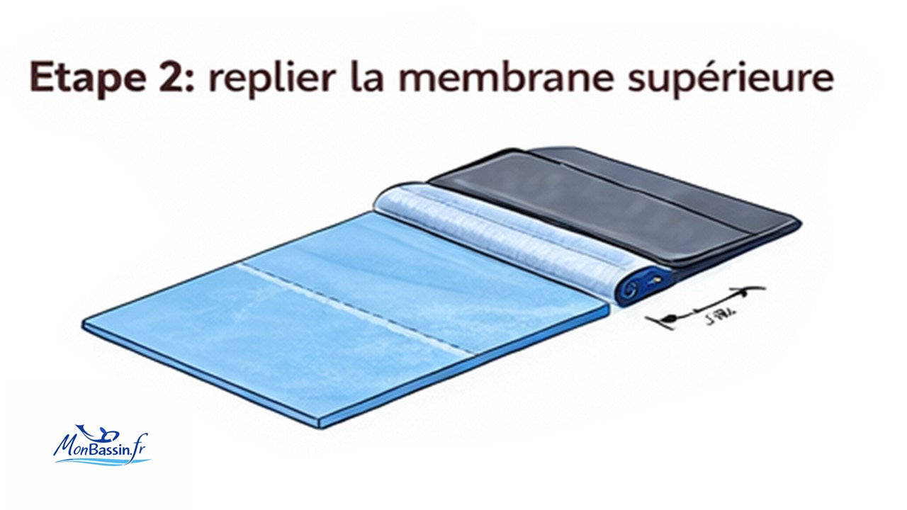 repliage de la bache bassin