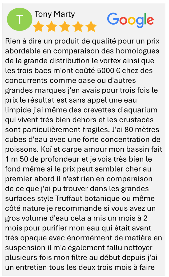 avis client - filtration lagunage-monbassin
