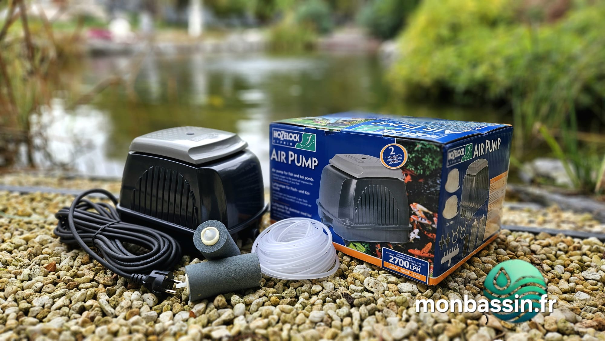 pompe air avec bassin