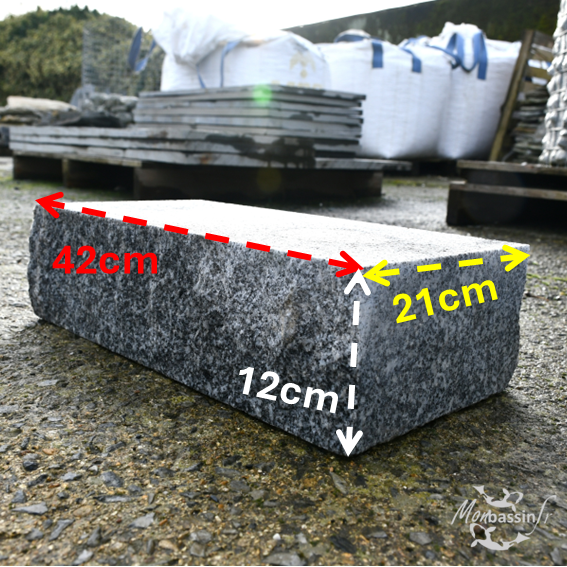 dimensions pierres granit sciée
