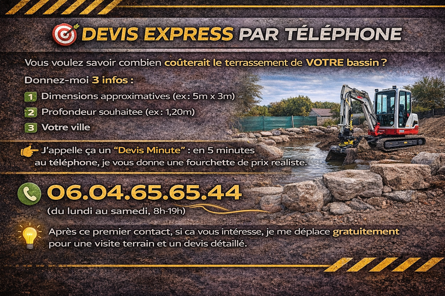 devis terrassement bassin - express - telephone