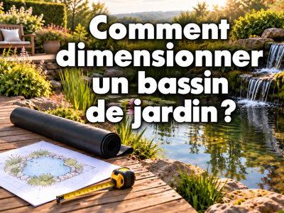 Comment dimensionner un bassin de jardin : bâche, pompe, filtration et cascade